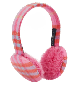 Burberry Check Ear Warmers, Cashmere, Pink, Sz OS, 2*